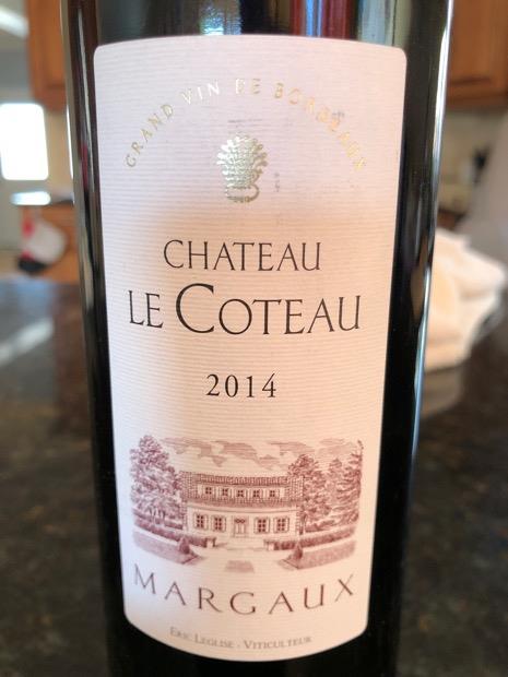 CHATEAU LE COTEAU MARGAUX BORDEUX 2015 ML 750 cod BPA105